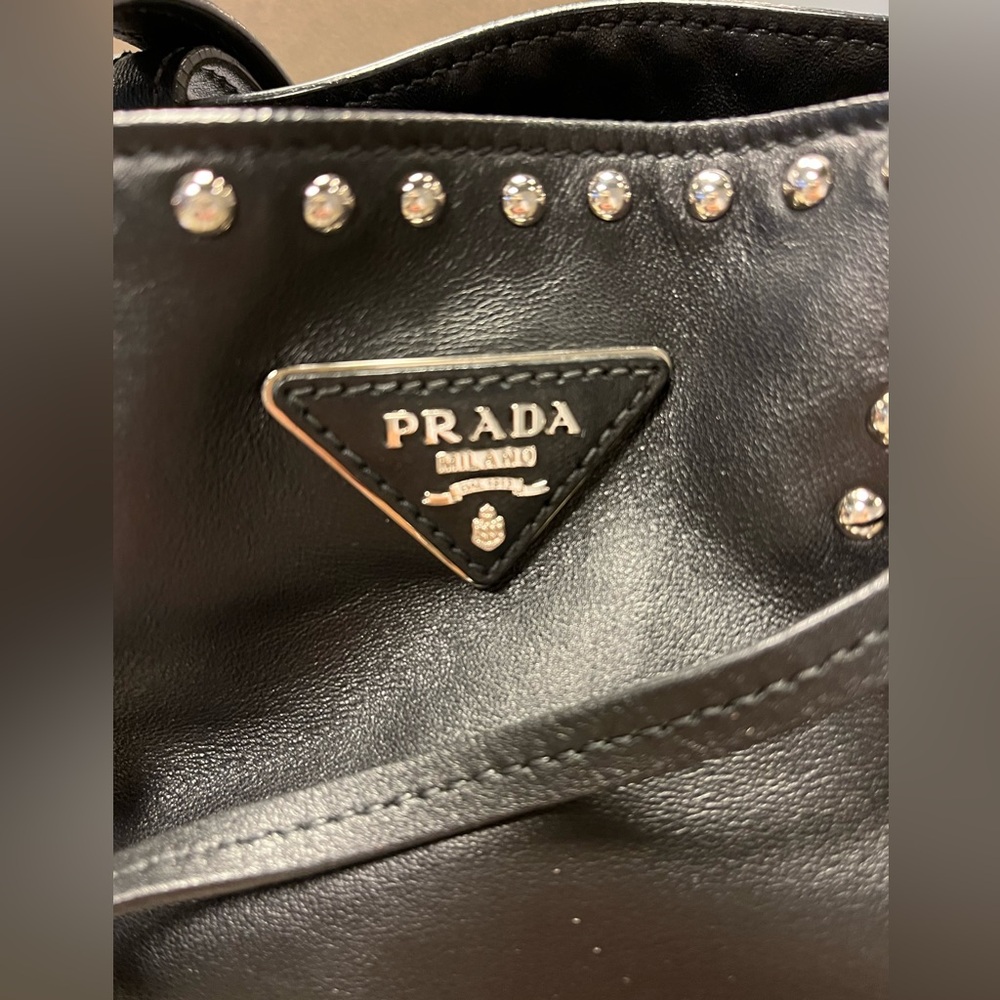 Prada Studded Calf Bucket Bag - Picture 6 of 16